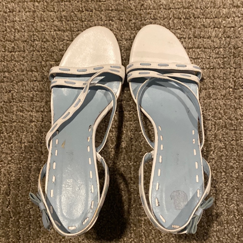 Giulia Calvani Blue/White Heels with Bow